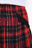 Simone Rocha Red/Black Plaid Tie Waist Midi Skirt Size 10 UK