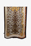 Roberto Cavalli Brown/Cream Leopard Multiprint Silk Scarf