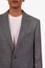 Pal Zaleri Blue Silk Linen Single Breasted Blazer Size 50 Mens