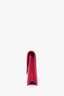 Saint Laurent Pink Grain de Poudre Chevron Cassandre Mini Envelope Chain Wallet