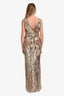 Jenny Packham Gold Sequin V-Neck Gown Size 10