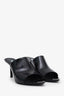 Prada Black Brushed Leather Open Toe Mules Size 39.5