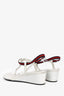 Gucci White Flip Flop Wedge Slingback Sandal Size 38