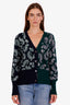 Thom Browne Navy/Green Virgin Wool Patterned Cardigan Size 48