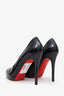 Christian Louboutin Black Patent Leather Round Toe Heels Size 38.5