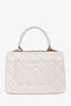 Pre-Loved Chanel™ 2025 White Quilted Lambskin Small Trendy Top Handle Flap Bag