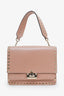 Valentino Blush Smooth Calfskin Rockstud Top Handle Bag with Strap