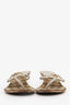 Gucci Beige/White Monogram Heart Logo Thong Sandals Size 36