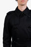 Burberry Black Kensington Belted Trench Coat Size 48