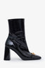 Versace Black Patent Leather Medusa Block Heeled Boots Size 39