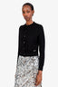 Miu Miu Black Wool Logo Bow Detail Cardigan Size 40
