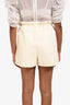 Hermès White Leather Lambskin Paperbag Waist Shorts Size 34