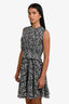 Derek Lam Black/White Print Sleeveless Midi Dress Size 0