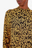 Ganni Black/Yellow Floral Long Sleeve Maxi Dress Size 40