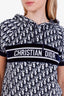 Christian Dior Navy Blue Oblique Cotton Hooded Mini Dress Size S