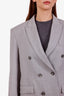 Wardrobe NYC Grey Virgin Wool Double Breasted Blazer Size S