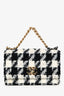 Pre-loved Chanel™ 2019 Black/White Houndstooth Tweed 19 Small Flap Bag