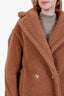 Max Mara Brown Wool Silk Teddy Maxi Coat Size XS