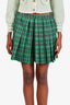 Maje Green Plaid Pleated Skort Size 40