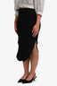 Frank & Eileen Black Side Slit Midi Skirt Size M
