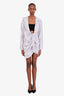 Jacquemus Purple Cinched Long Sleeve Mini Dress Size 36