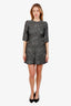 Dolce & Gabbana Grey Metallic Lurex Floral Jacquard Dress Size 40