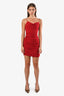 Cinq a Sept Red Ruched Side Sleeveless Body-Con Mini Dress Size 0