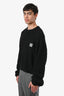 Off-White 2013 Black Cotton Rib Knit Logo Sweater Size S Mens