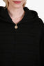 Pre-loved Chanel™ 2024 Black Cotton Eyelet Zip Up Hoodie Size 42