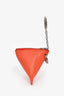 Celine Orange Pebbled Leather Triangle Key Bag Charm