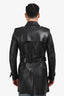 Valentino Black Lambskin Leather Wool Lined Trench Coat Size M Mens