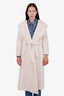 Max Mara Taupe Wool Angora Belted Coat Size 10