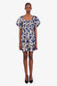 Ulla Johnson White/Blue Cotton Floral Puffy Sleeve Mini Dress Size 6