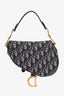 Christian Dior Blue Oblique Jacquard Saddle Mini Bag with Strap