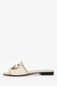 Gucci Cream Leather Interlocking GG Sandals Size 36