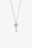 Tiffany & Co. 18K Diamond Floral Key Pendant Necklace