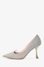 Roger Vivier Silver 'I love Vivier' Glitter Pumps Size 36