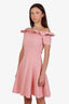 Alexander McQueen Pink Ruffle Collar Short Sleeve Midi Dress Size S