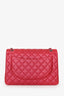 Pre-loved Chanel™ 2014 Iridescent Red Quilted Caviar Leather Maxi Double Flap Bag SHW
