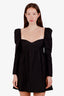 Reformation Black Cotton Farley Long Sleeve Mini Dress Size 4