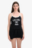 Celine Black Logo Print Knit Tank Top Size M