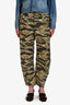 Nili Lotan Green Multicolour Camouflage Pants Size 4