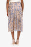 Christopher Kane Nude Tulle/Blue Sparkle Body Illustration Skirt Size 2