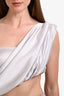 Effie Kats Light Grey Crop Off the Shoulder Top Size S