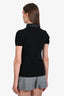 Prada Sport Black Knit Short Sleeve Polo Shirt With Foldable Hood Size 44