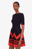Louis Vuitton Navy Wool Cashmere Ribbed Mini Dress Size XS