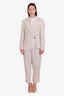 Brunello Cucinelli Beige Linen Single-Breasted Blazer and Pants Set Size 44/10