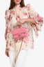 Pre-loved Chanel™ 2023 Light Pink Quilted Lambskin Mini Crystal Top Handle Rectangular Flap