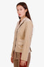 Blazer beige en velours Loro Piana à boutonnage simple, taille 38