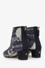 Pre-loved Chanel™ Multicolour Suede Graffiti Logo CC Cap Toe Ankle Boots Size 38